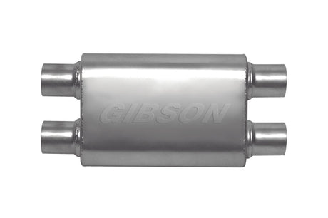 Gibson CFT Superflow Dual/Dual Oval Muffler - 4x9x18in/2.5in Inlet/2.5in Outlet - Stainless Gibson Muffler  AXOPROS
