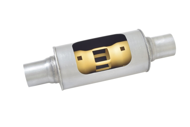 Gibson MWA Superflow Center/Center Round Muffler - 5x10in/3in Inlet/3in Outlet - Stainless Gibson Muffler  AXOPROS