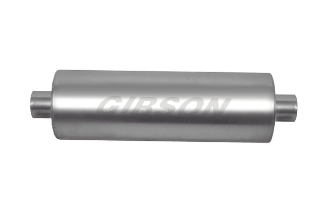 Gibson MWA Superflow Center/Center Round Muffler - 5x10in/3in Inlet/3in Outlet - Stainless Gibson Muffler  AXOPROS