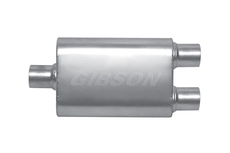 Gibson MWA Superflow Center/Dual Oval Muffler - 4x9x14in/3in Inlet/2.5in Outlet - Stainless Gibson Muffler  AXOPROS