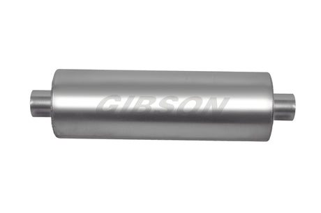 Gibson SFT Superflow Center/Center Round Muffler - 8x24in/3in Inlet/3in Outlet - Stainless Gibson Muffler  AXOPROS