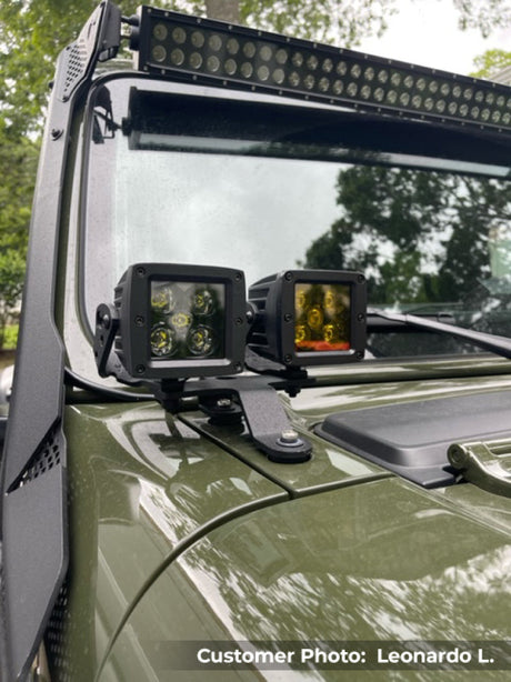 Go Rhino 18-20 Jeep Wrangler JL/JLU/Gladiator JT XE Windshield Light Bar Mount - 50in Single Row Go Rhino Light Mounts  AXOPROS