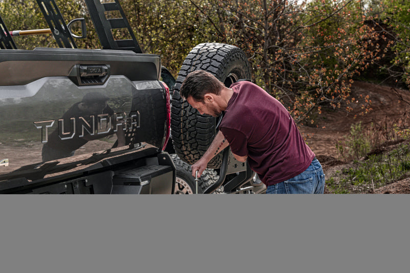 Go Rhino Swing-A-Way Hitch Mounted Tire Carrier (Lic. Plate Lights Not Included) - Textured Black Go Rhino Tire Carriers  AXOPROS