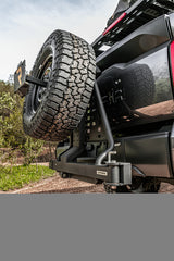 Go Rhino Swing-A-Way Hitch Mounted Tire Carrier (Lic. Plate Lights Not Included) - Textured Black Go Rhino Tire Carriers  AXOPROS