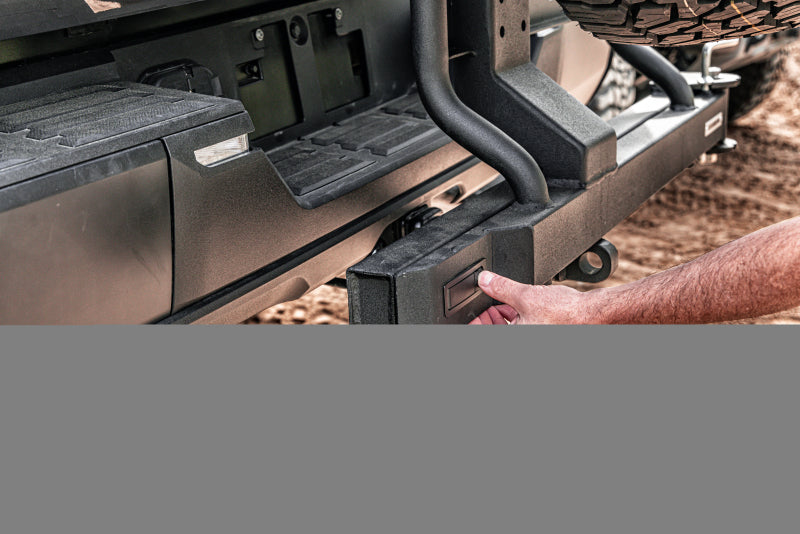 Go Rhino Swing-A-Way Hitch Mounted Tire Carrier (Lic. Plate Lights Not Included) - Textured Black Go Rhino Tire Carriers  AXOPROS