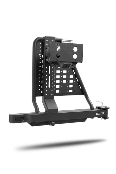 Go Rhino Swing-A-Way Hitch Mounted Tire Carrier (Lic. Plate Lights Not Included) - Textured Black Go Rhino Tire Carriers  AXOPROS