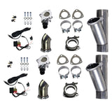 Granatelli 2.25in Alum Mild Steel Electronic Dual Slip Fit Exhaust Cutout w/Band Clamps Granatelli Motor Sports Exhaust Cutouts  AXOPROS