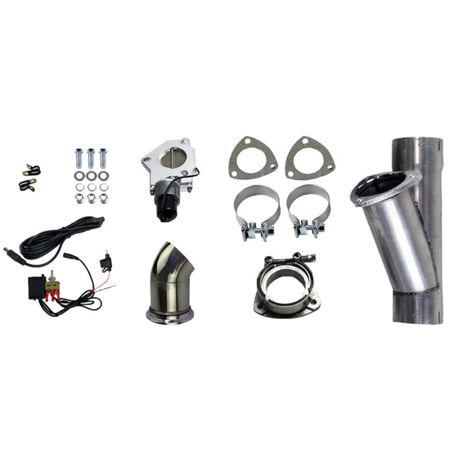 Granatelli 3.0in Aluminized Mild Steel Electronic Exhaust Cutout w/Slip Fit & Band Clamps Granatelli Motor Sports Exhaust Cutouts  AXOPROS