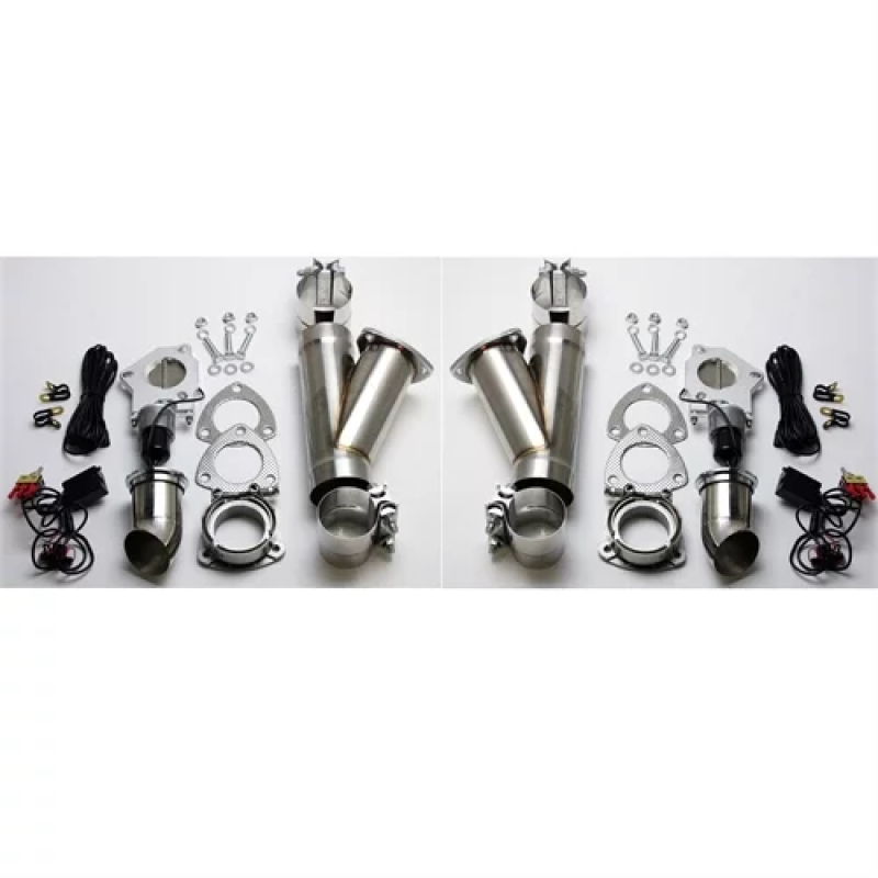 Granatelli 3.0in Stainless Steel Electronic Dual Exhaust Cutout w/Slip Fit & Band Clamp Granatelli Motor Sports Exhaust Cutouts  AXOPROS