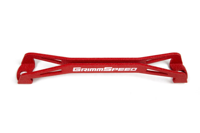 GrimmSpeed 08-18 Subaru WRX/STI Lightweight Battery Tie Down - Red GrimmSpeed Battery Tiedowns  AXOPROS