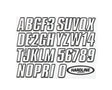 Hardline Boat Lettering Registration Kit 3 in. - 800 White/Black Hardline Stickers/Decals/Banners  AXOPROS