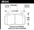 Hawk 03-04 Infiniti G35 / 04-09 Nissan 350z w/ Brembo Brakes DTC-70 Race Front Brake Pads Hawk Performance Brake Pads - Racing  AXOPROS