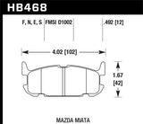 Hawk 03-05 Miata w/ Sport Suspension HP+ Street Rear Brake Pads (D1002) Hawk Performance Brake Pads - Performance  AXOPROS