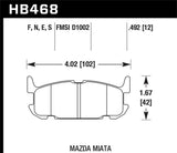 Hawk 03-05 Miata w/ Sport Suspension HP+ Street Rear Brake Pads (D1002) Hawk Performance Brake Pads - Performance  AXOPROS