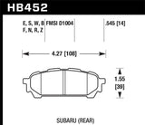 Hawk 03-05 WRX D1004 HP+ Street Rear Brake Pads Hawk Performance Brake Pads - Performance  AXOPROS