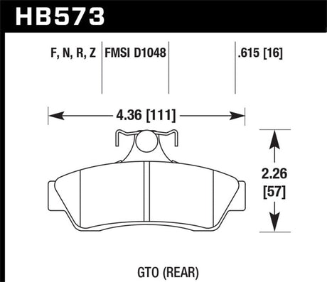 Hawk 04-06 Pontaic GTO HPS 5.0 Rear Brake Pads Hawk Performance Brake Pads - Performance  AXOPROS