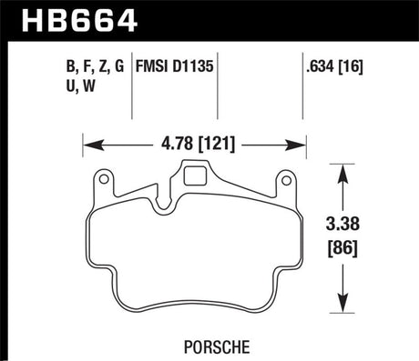Hawk 05-08 Porsche 911 Carrera Front & Rear / 07-08 Cayman Front Perf Ceramic Street Brake Pads Hawk Performance Brake Pads - Performance  AXOPROS