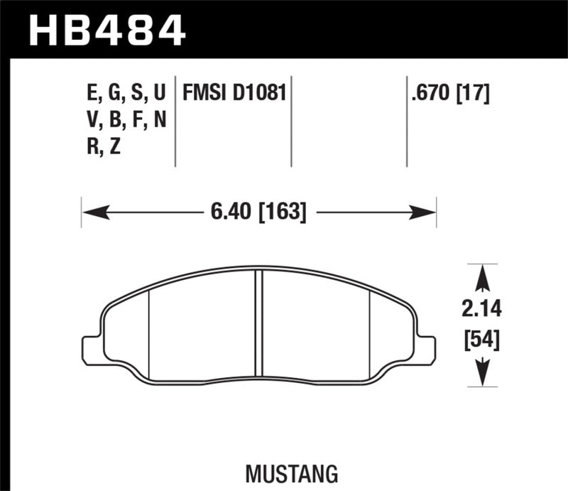 Hawk 05-10 Ford Mustang GT & V6 / 07-08 Shelby GT HPS Street Front Brake Pads Hawk Performance Brake Pads - Performance  AXOPROS