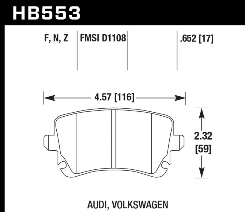 Hawk 06-07 Audi A6 Quattro / 03-04 RS6 / 04-08 S4 HPS Street Rear Brake Pads Hawk Performance Brake Pads - Performance  AXOPROS
