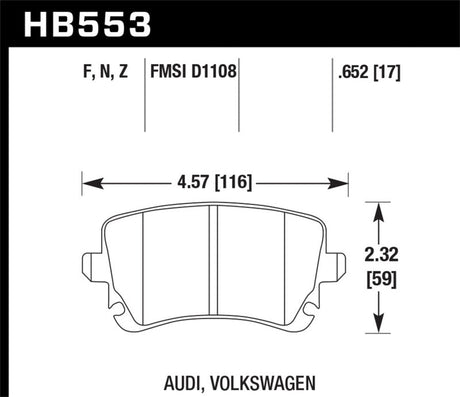 Hawk 06-07 Audi A6 Quattro / 03-04 RS6 / 04-08 S4 HPS Street Rear Brake Pads Hawk Performance Brake Pads - Performance  AXOPROS