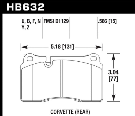 Hawk 06-10 VW Touareg Front / 09-11 Corvette Z06/ZR-1 (w/Carbon Ceramic Brake Package and Iron rotor Hawk Performance Brake Pads - Performance  AXOPROS