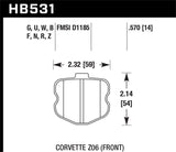 Hawk 06-13 Chevrolet Corvette Z06 DTC-60 Race Front Brake Pads Hawk Performance Brake Pads - Racing  AXOPROS