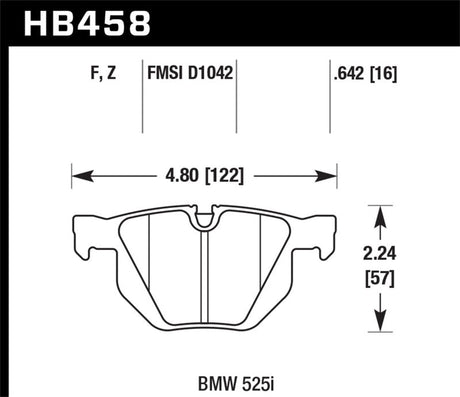 Hawk 07-08 BMW X5 3.0si / 09-13 X5 Xdrive / 10-13 X6 Xdrive Perf Ceramic Rear Street Brake Pads Hawk Performance Brake Pads - Performance  AXOPROS