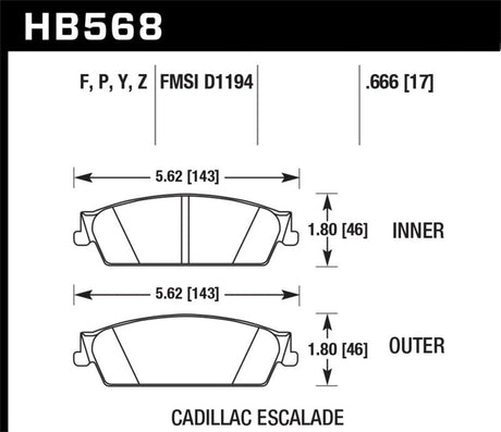 Hawk 07 Chevy Tahoe LTZ LTS Rear Brake Pads Hawk Performance Brake Pads - OE  AXOPROS