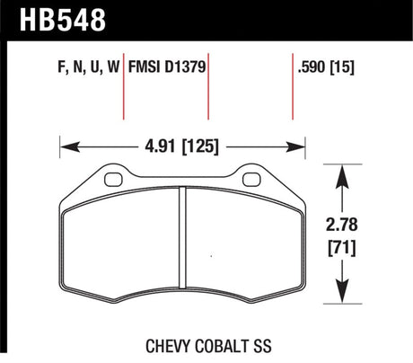 Hawk 08-10 Chevrolet Cobalt / HHR HPS 5.0 Front Brake Pads Hawk Performance Brake Pads - Performance  AXOPROS