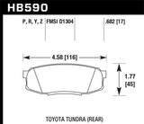 Hawk 08-10 Toyota Land Cruiser / 07-10 Tundra Super Duty Street Rear Brake Pads Hawk Performance Brake Pads - Performance  AXOPROS
