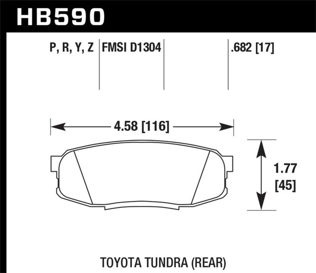 Hawk 08-10 Toyota Land Cruiser / 07-10 Tundra Super Duty Street Rear Brake Pads Hawk Performance Brake Pads - Performance  AXOPROS