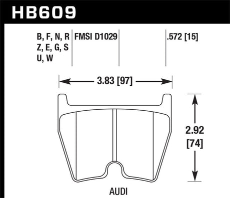 Hawk 08-11 Audi R8/07-08 RS4/03-04 RS6 / 02-03 VW Phaeton DTC-60 Front Race Brake Pads Hawk Performance Brake Pads - Racing  AXOPROS