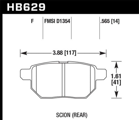 Hawk 08-11 Scion xB / 09-10 Toyota Corolla / 09-10 Matrix / 10 Prius  HPS Street Rear Brake Pads Hawk Performance Brake Pads - Performance  AXOPROS