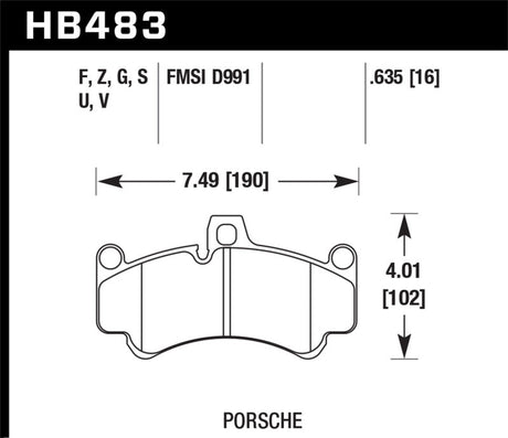 Hawk 08 Porsche 911 Targa 4/4S/03-05 911 GT2/04-08 GT3/07-08 Turbo PC Street Front Brake Pads Hawk Performance Brake Pads - Performance  AXOPROS
