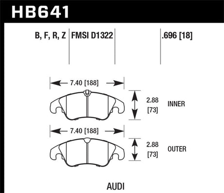 Hawk 09-10 Audi A4/A4 Quattro/A5 Quattro/Q5/S5 / 10 S4 HPS Street Front Brake Pads Hawk Performance Brake Pads - Performance  AXOPROS