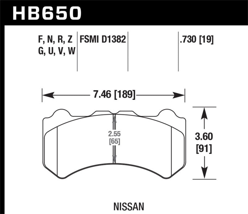 Hawk 09-11 Nissan GT-R DTC-60 Motorsports Front Brake Pads Hawk Performance Brake Pads - Racing  AXOPROS