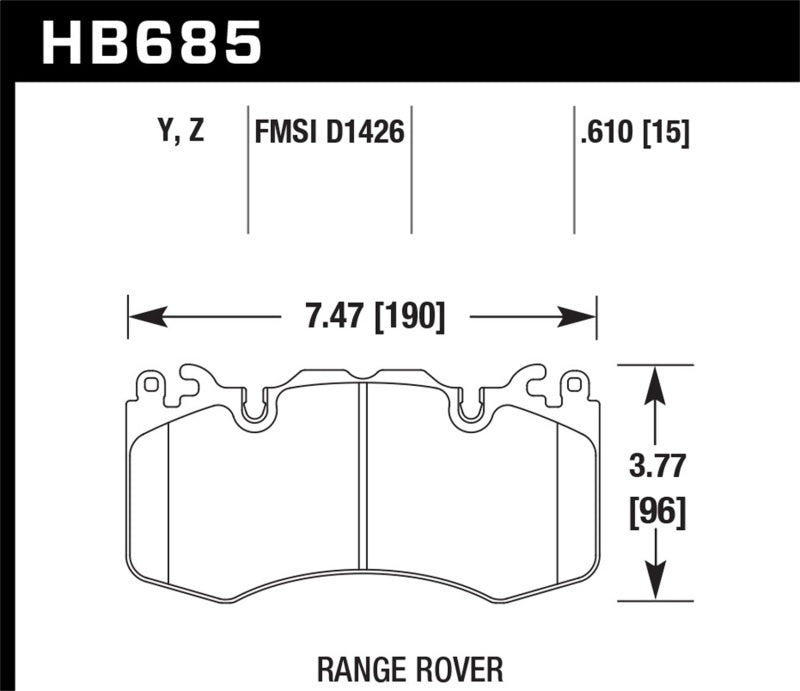 Hawk 10-11 Range Rover/Range Rover Sport Supercharged Performance Ceramic Street Front Brake Pads Hawk Performance Brake Pads - Performance  AXOPROS