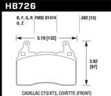 Hawk 10-17 Chevrolet Camaro HP+ Compound Front Brake Pads Hawk Performance Brake Pads - Performance  AXOPROS