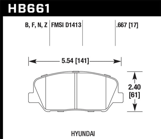 Hawk 10 Hyundai Genesis Coupe (w/o Brembo Breaks) HPS Street Front Brake Pads Hawk Performance Brake Pads - Performance  AXOPROS