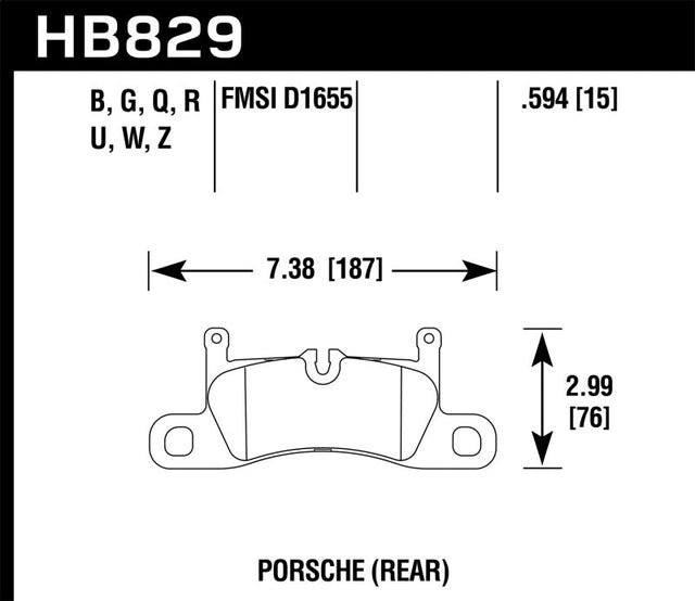 Hawk 12-17 Porsche 911 Performance Ceramic Street Rear Brake Pads Hawk Performance Brake Pads - Performance  AXOPROS