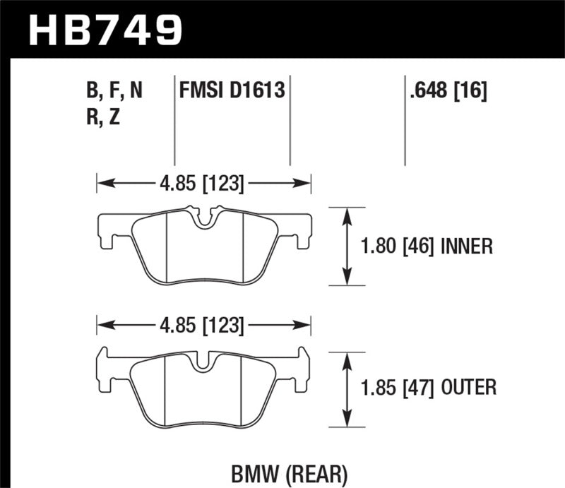 Hawk 13-14 BMW 328i/328i xDrive / 2014 428i/428i xDrive HPS 5.0 Rear Brake Pads Hawk Performance Brake Pads - Performance  AXOPROS