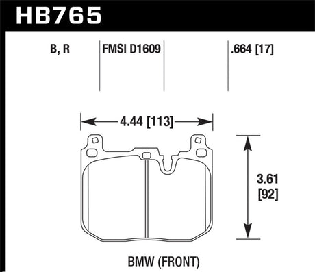 Hawk 13-16 BMW 328i xDrive DTC-70 Front Race Brake Pads Hawk Performance Brake Pads - Racing  AXOPROS