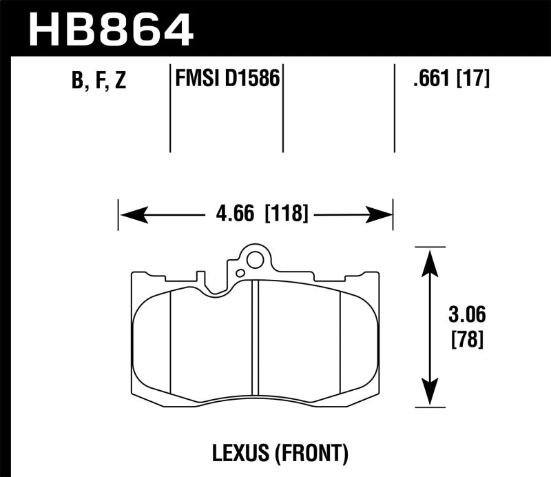Hawk 13-17 Lexus GS350/GS350 F Sport / 12-17 Lexus IS350 HPS Street Front Brake Pads Hawk Performance Brake Pads - Performance  AXOPROS