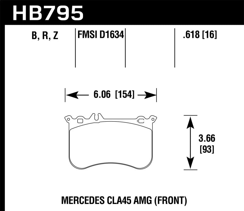 Hawk 14-17 Mercedes-Benz CLA 45 AMG/15-17 Mercedes-Benz GLA 45 AMG HPS 5.0 Front Brake Pads Hawk Performance Brake Pads - Performance  AXOPROS