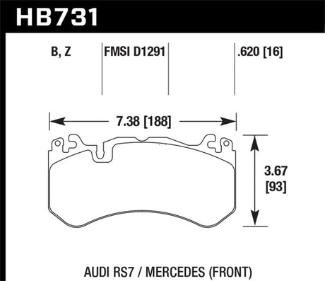 Hawk 15-17 Audi RS7 / 14-15 Mercedes G63 AMG / SL63 AMG HPS 5.0 Street Front Brake Pads Hawk Performance Brake Pads - Performance  AXOPROS