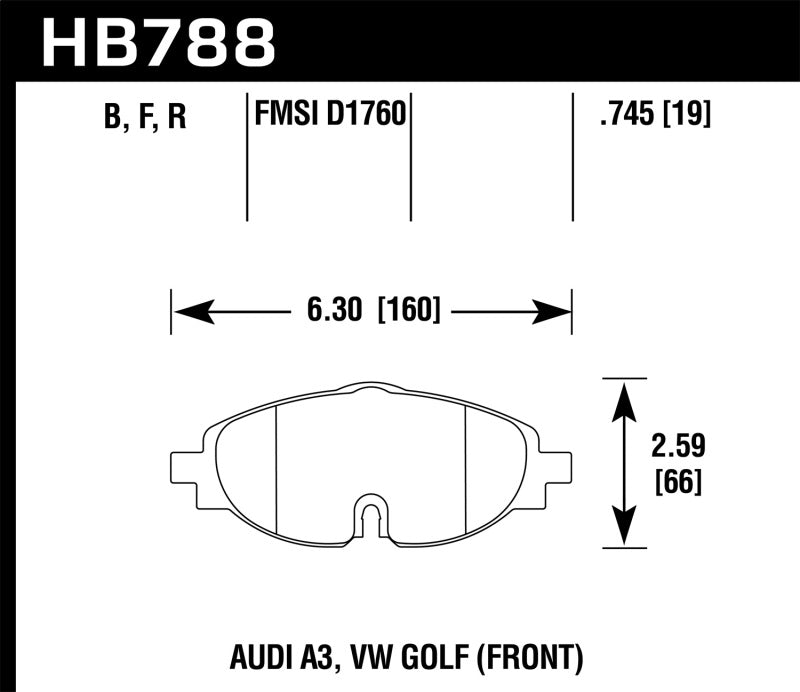 Hawk 15-17 VW Golf / Audi A3/A3 Quattro Front High Performance Brake Pads Hawk Performance Brake Pads - Performance  AXOPROS