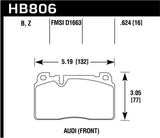 Hawk 16-17 Audi A6 HPS 5.0 Front Brake Pads Hawk Performance Brake Pads - Performance  AXOPROS