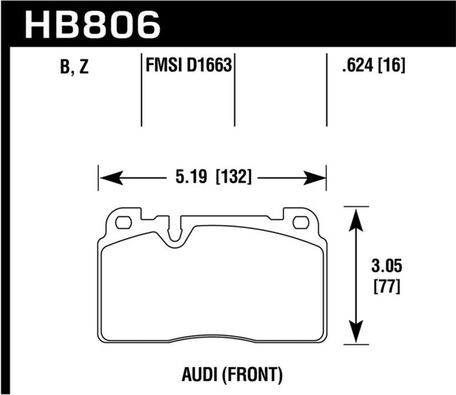 Hawk 16-17 Audi A6 HPS 5.0 Front Brake Pads Hawk Performance Brake Pads - Performance  AXOPROS