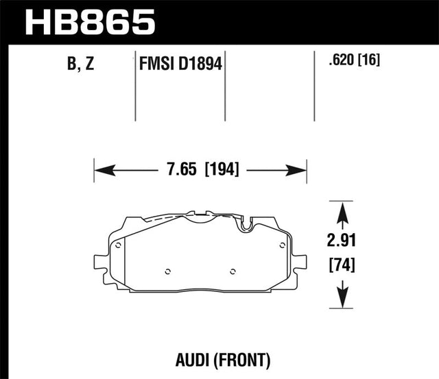 Hawk 18-19 Audi S5 HPS 5.0 Front Brake Pads Hawk Performance Brake Pads - Performance  AXOPROS