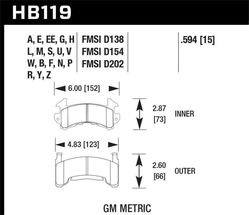 Hawk 1978-1979 Buick Century Custom HPS 5.0 Front Brake Pads Hawk Performance Brake Pads - Performance  AXOPROS